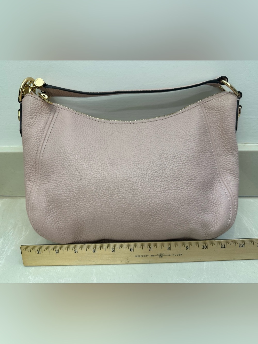 Women's Soft Pebbled Leather Hobo Bag - Blush Pink